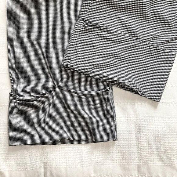 CURRENT AIR BLACK WHITE CHECKS WIDE CROPPED LEG BELTED PANTS - S - Picture 6 of 8